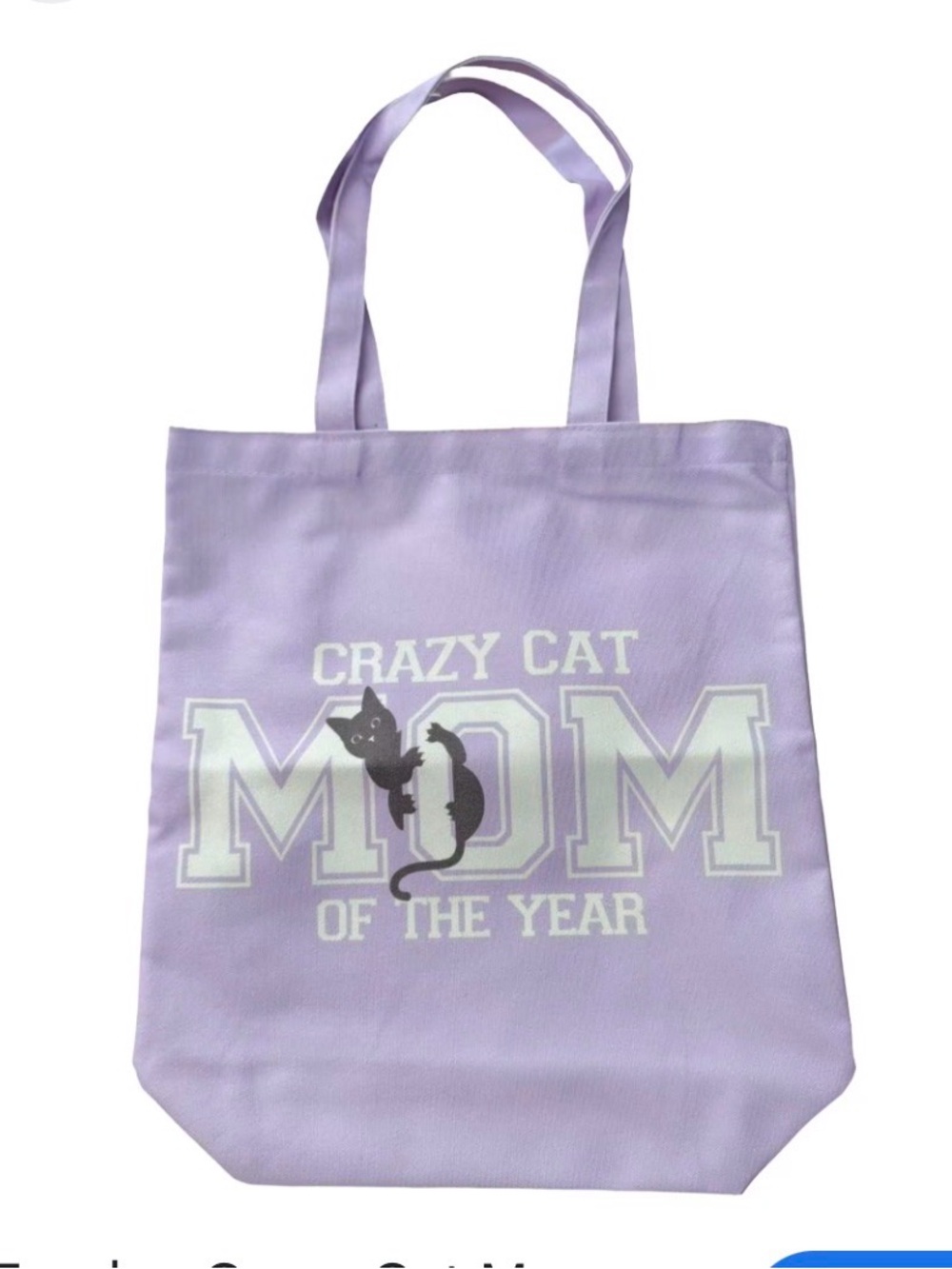 Crazy Cat Mom Tote Bag - Lavender Cat Graphic